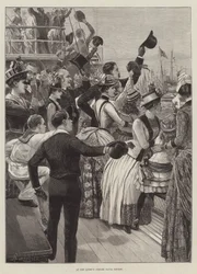 Bij de Jubileum Marine Review van de Koningin